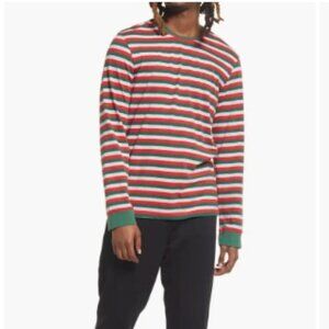 BP. SZ L Men's Hang Out Cotton Blend Striped Pajama Lounge Top Tee Shirt